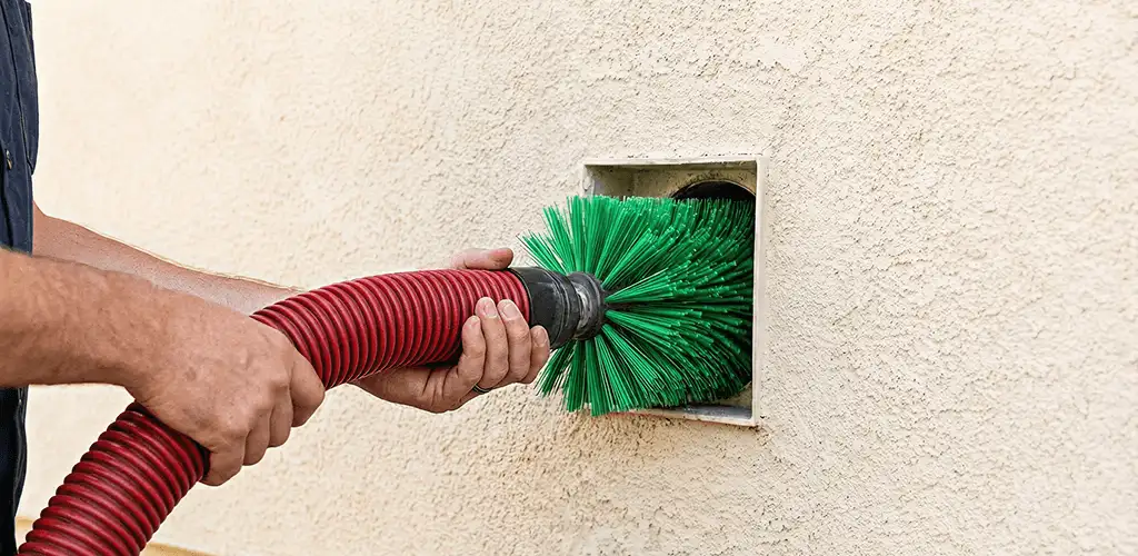 Air duct cleaning brush removing debris from a vent opening in Cincinnati, OH