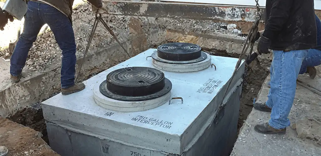 Grease trap installation for a commercial property drainage system in Cincinnati, OH