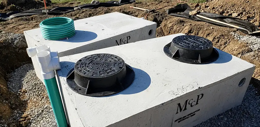Grease trap installation unit set in place for drainage protection in Cincinnati, OH