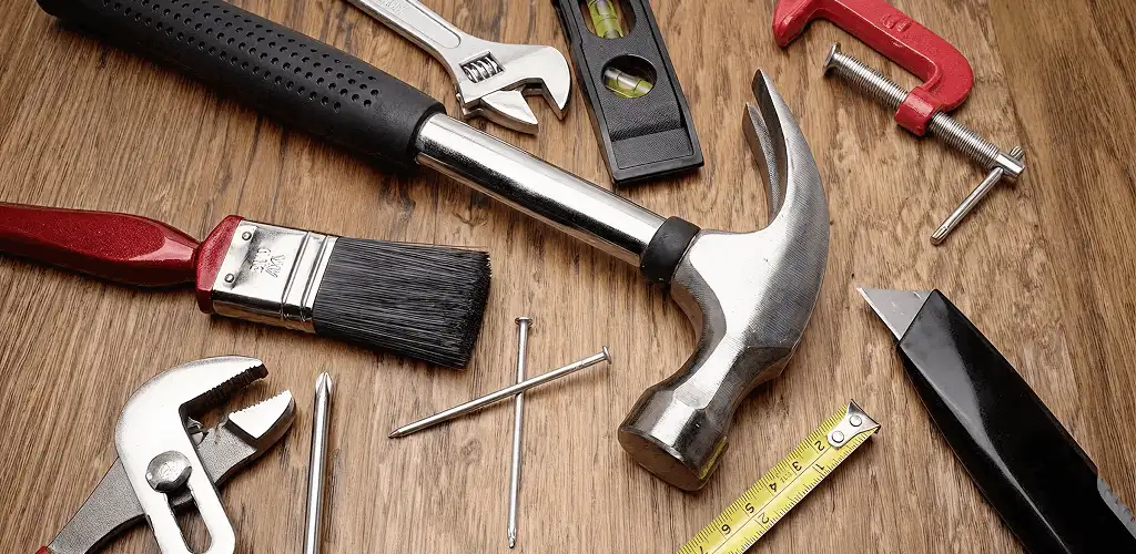 Handyman tools laid out for home repair and maintenance work in Cincinnati, OH