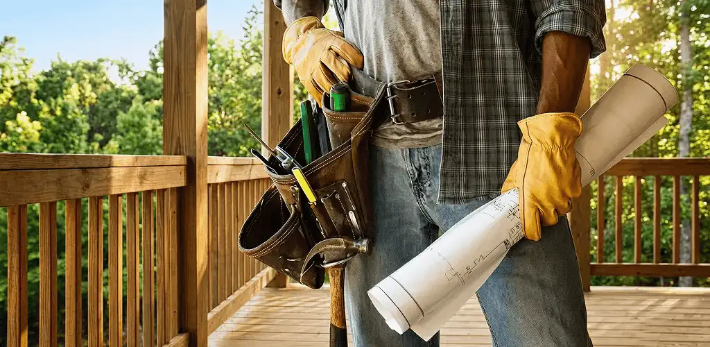 Professional handyman with tool belt ready for home repairs in Cincinnati, OH