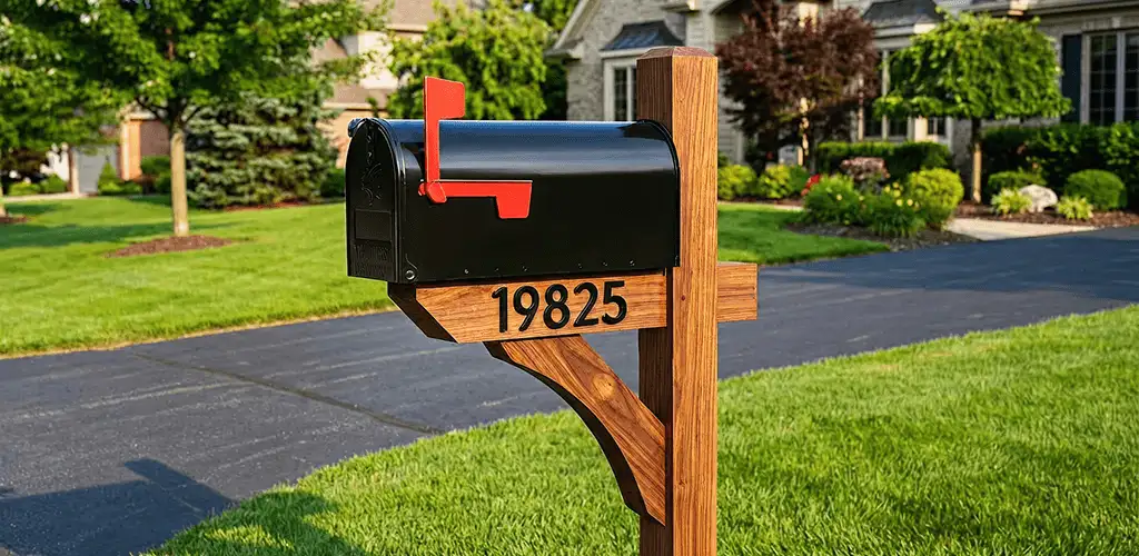 New mailbox installation with post and address number for a home in Cincinnati, OH